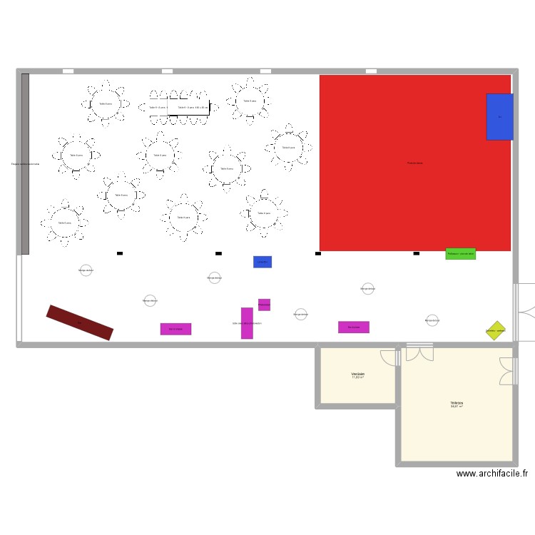 Salle Mariage G&C_modif. Plan de 2 pièces et 47 m2