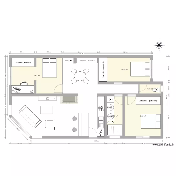 Maison L&eacute;ognan. Plan de 