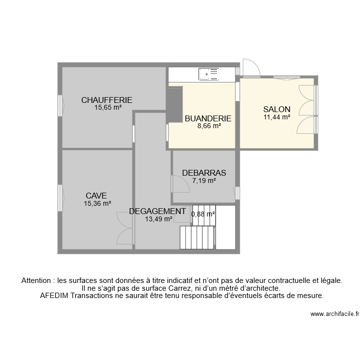 BI 7758 SOUS SOL . Plan de 10 pièces et 77 m2