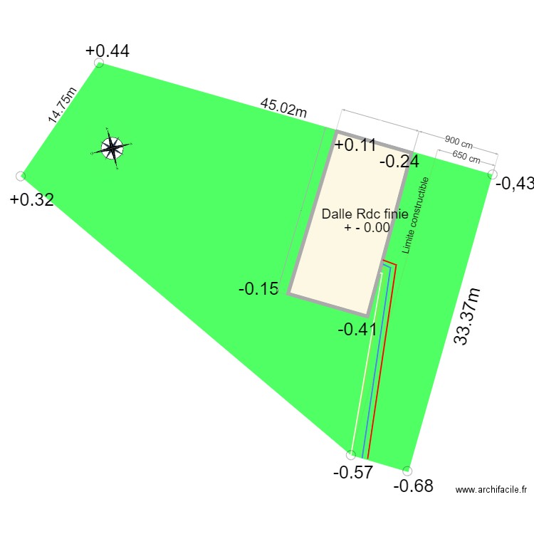 plan de masse. Plan de 1 pièce et 155 m2