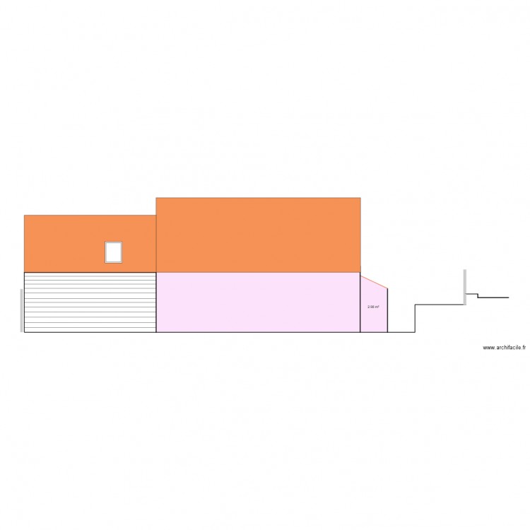 facade ouest. Plan de 0 pièce et 0 m2