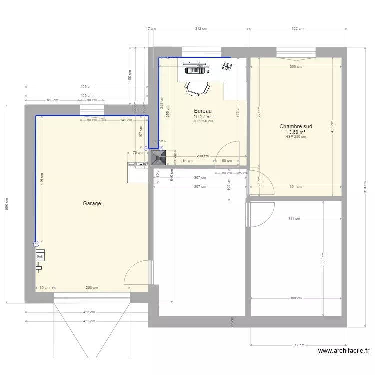 Garage et bureau 2. Plan de 