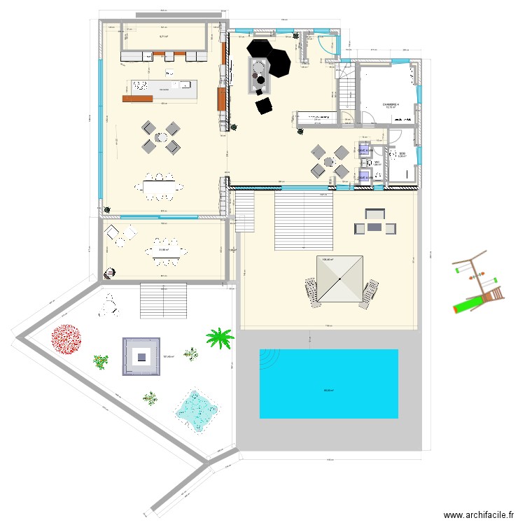 PLAN EXTENTION V3. Plan de 39 pièces et 772 m2