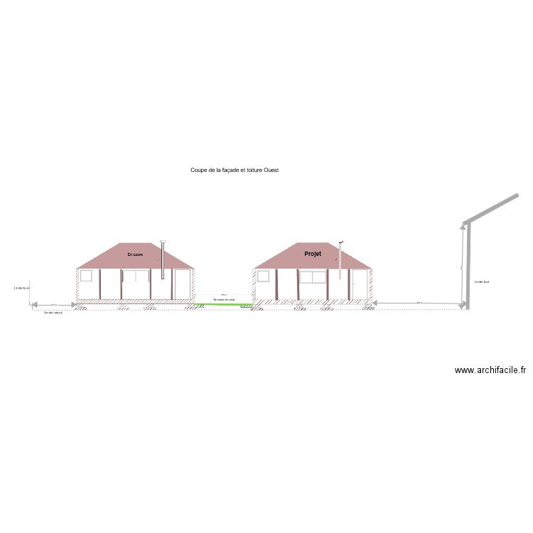 Facade Ouest. Plan de 0 pièce et 0 m2