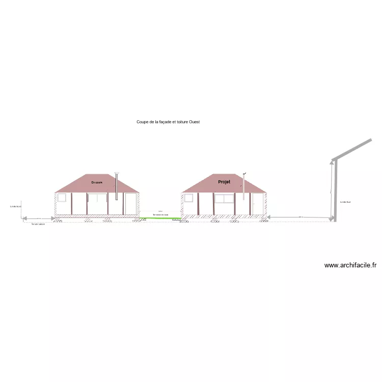 Facade Ouest. Plan de 