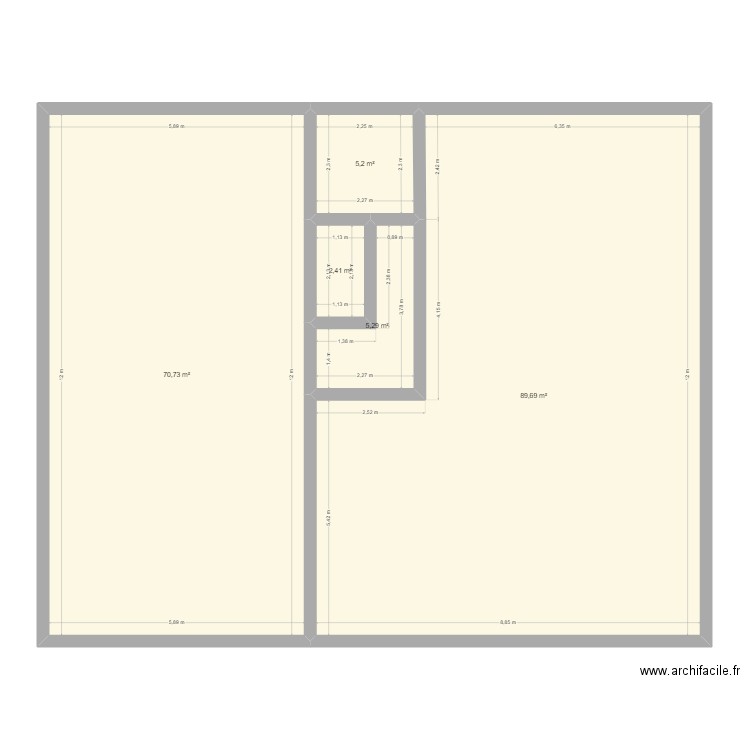 R+3&4. Plan de 5 pièces et 173 m2