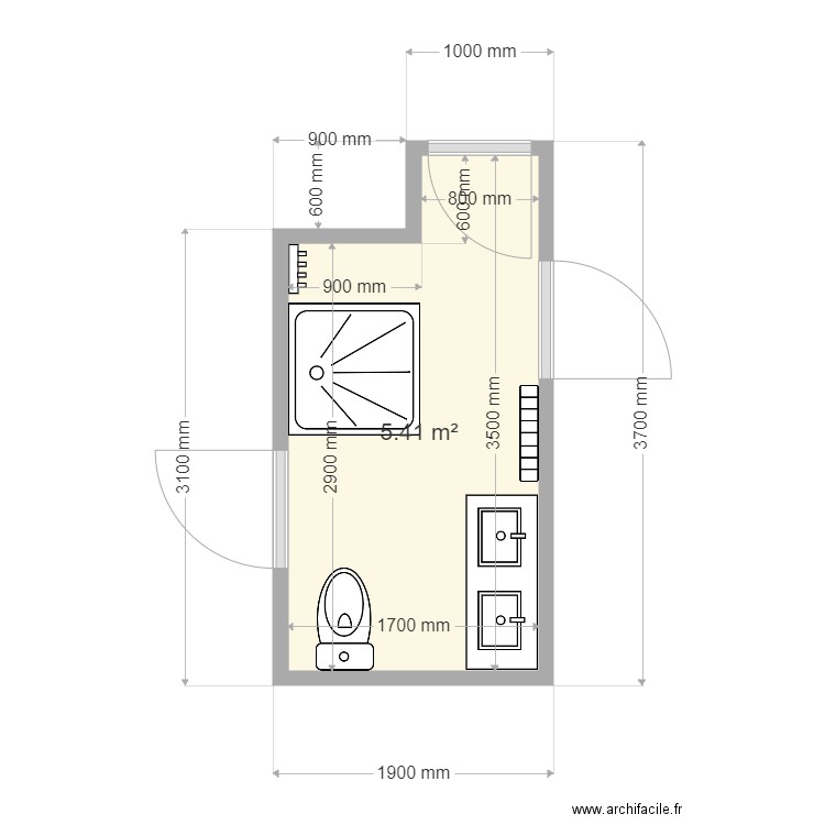 SDB. Plan de 0 pièce et 0 m2