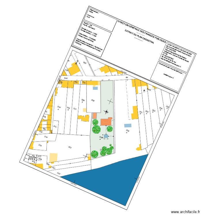 Plan piscine Bardou. Plan de 3 pièces et -209 m2