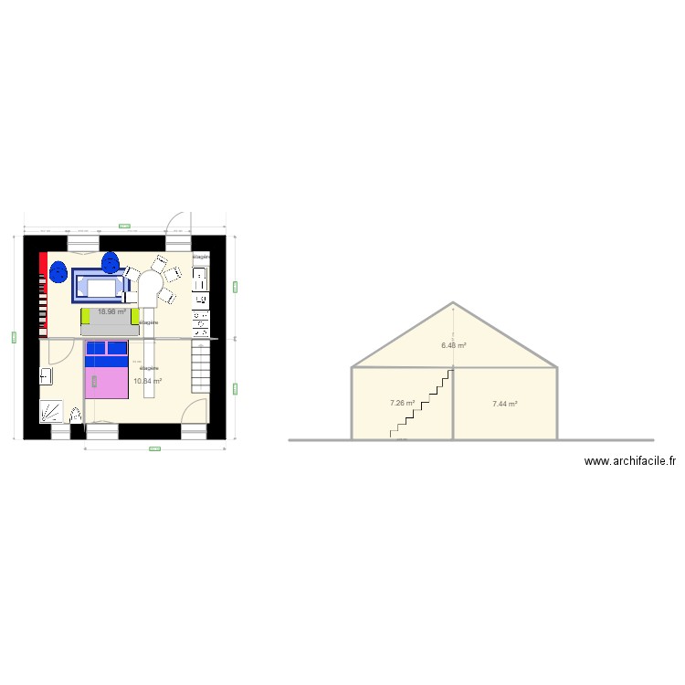 flora  projet etage. Plan de 0 pièce et 0 m2