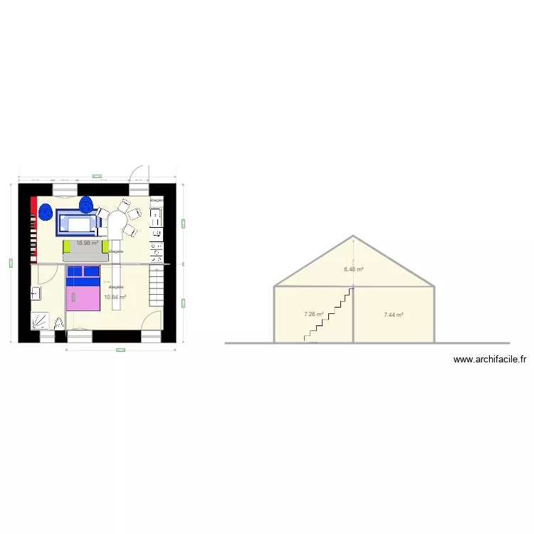 flora  projet etage. Plan de 0 pièce et 0 m2
