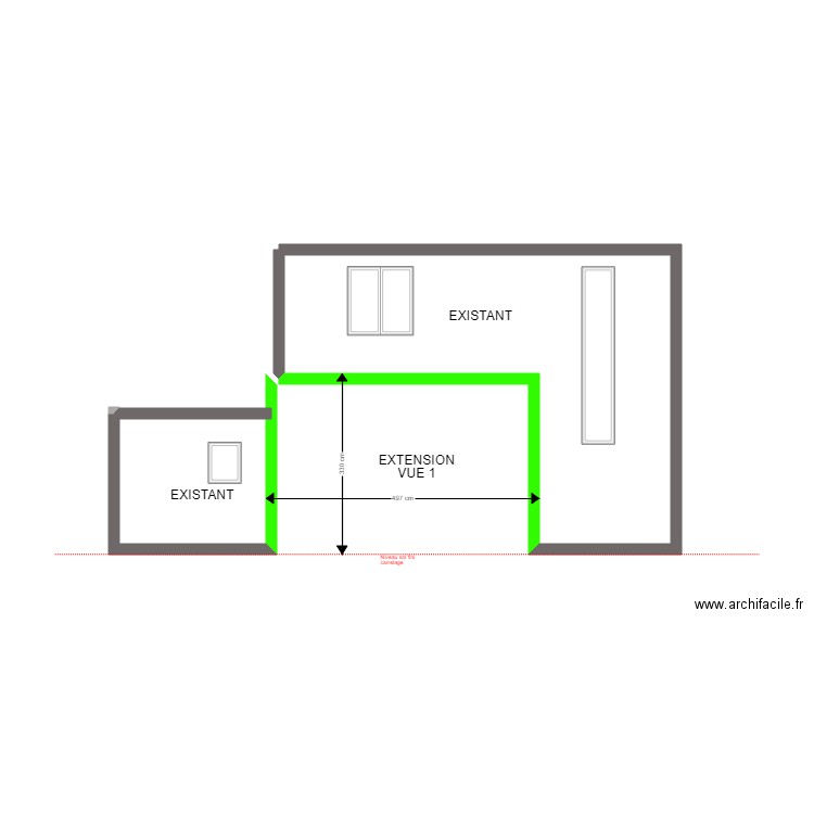 alex vue façade 1. Plan de 0 pièce et 0 m2