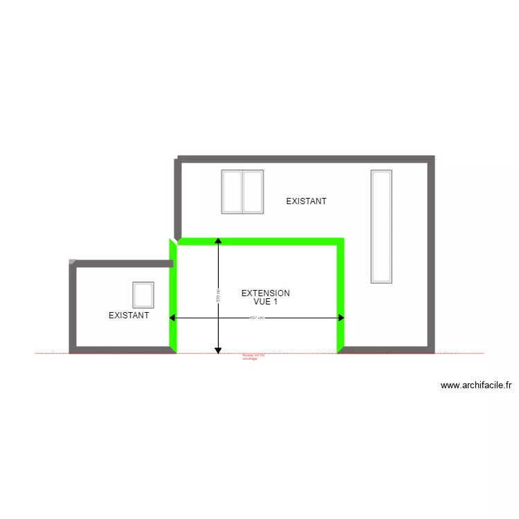 alex vue fa&ccedil;ade 1. Plan de 