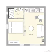 studio 25m2 meubl&eacute;