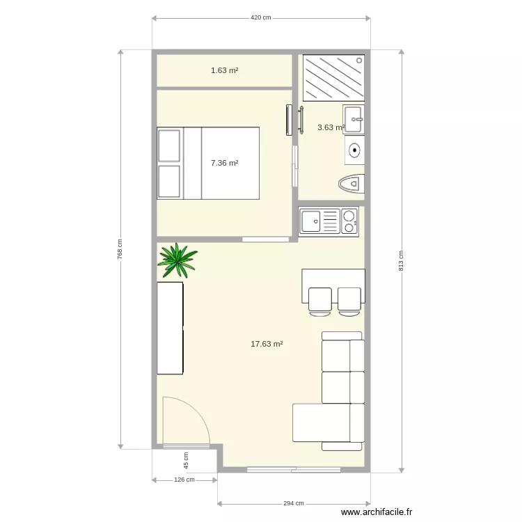 villefranche apr&egrave;s travaux. Plan de 