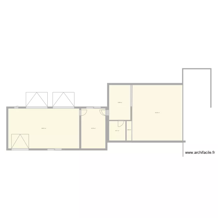 Garage cellier. Plan de 