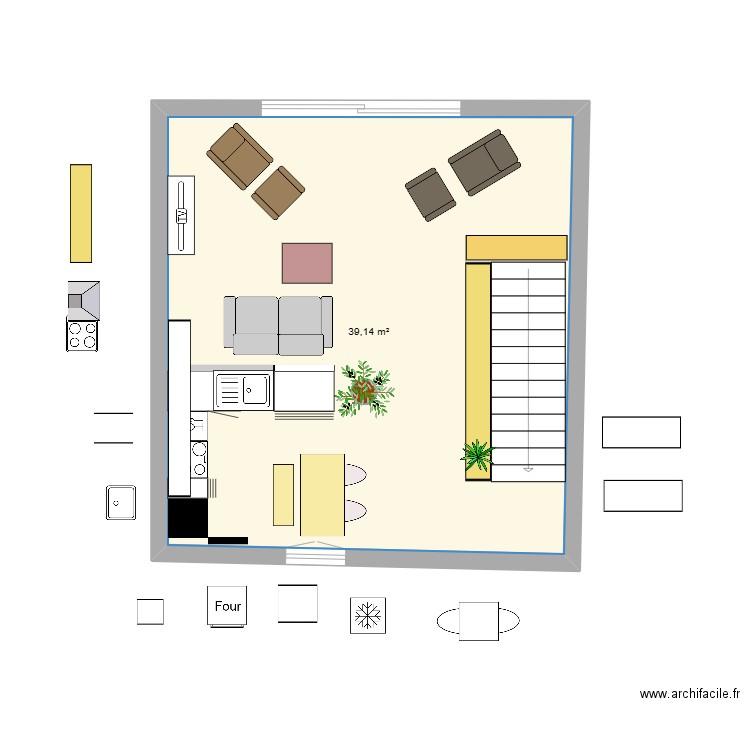 Grrr cuisine 2023 - 04. Plan de 1 pièce et 39 m2