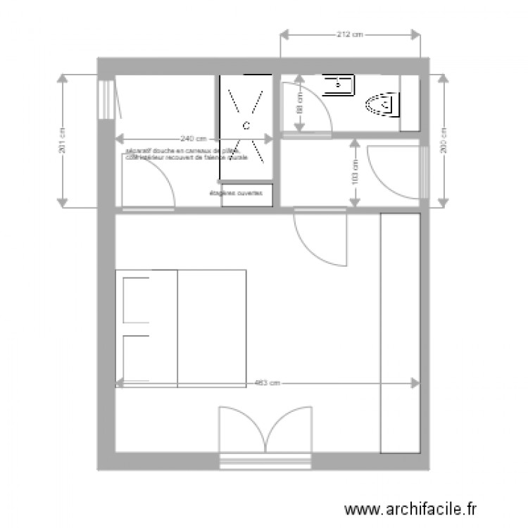 sdb rez de chaussée clarisse et baptiste 4. Plan de 0 pièce et 0 m2