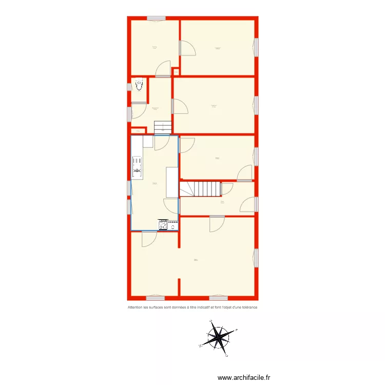 BI 4058 &eacute;tage non c&ocirc;t&eacute;. Plan de 