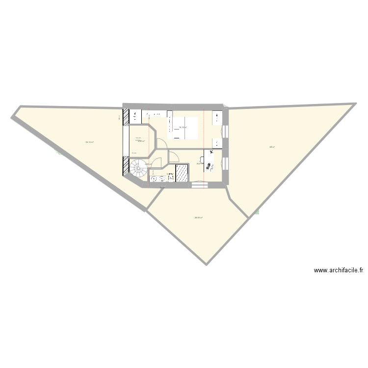 GUERINIERE FINAL rattrappage bureau. Plan de 16 pièces et 300 m2