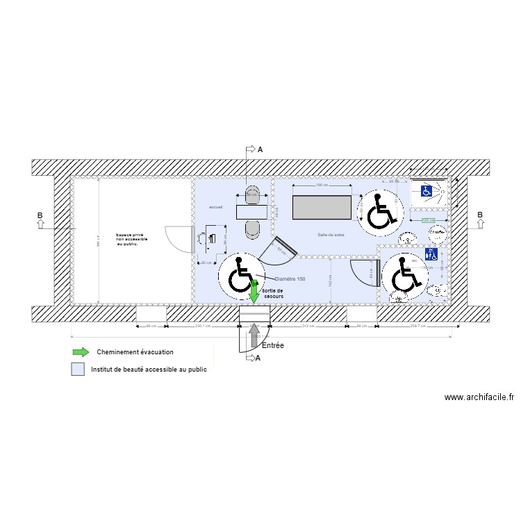 plan carole2 handi. Plan de 0 pièce et 0 m2