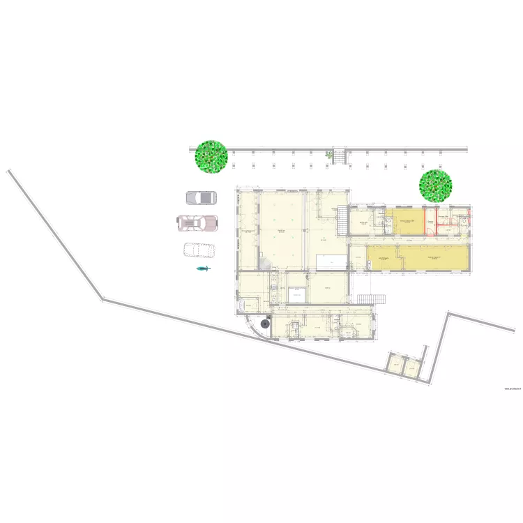 hotel les trois chenes modifi&eacute;. Plan de 