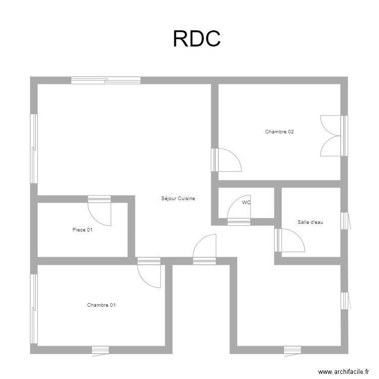 350601148. Plan de 6 pièces et 81 m2