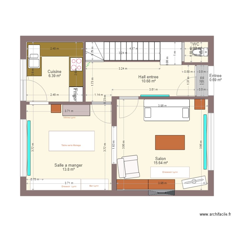 Maison Arlon II et meubles. Plan de 0 pièce et 0 m2