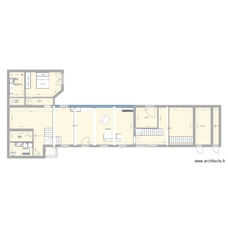 Futur 1. Plan de 55 pièces et 648 m2