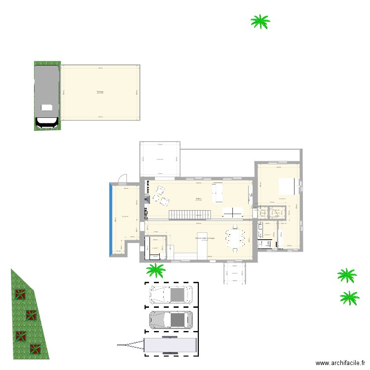 Maison rdc et jardin. Plan de 0 pièce et 0 m2
