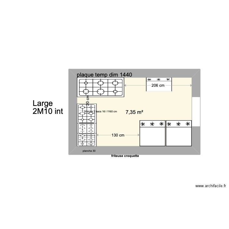 truck. Plan de 1 pièce et 7 m2