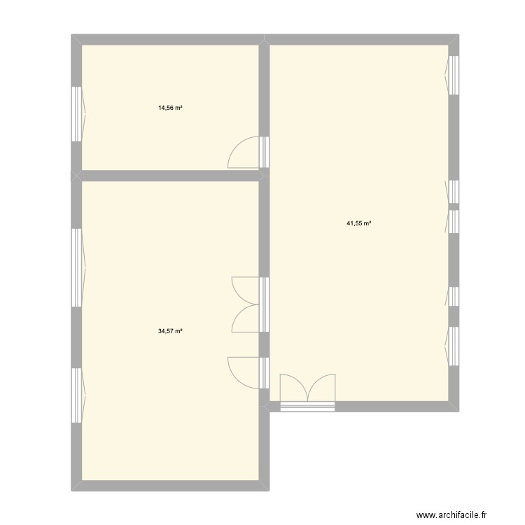 Manin Structure . Plan de 3 pièces et 91 m2