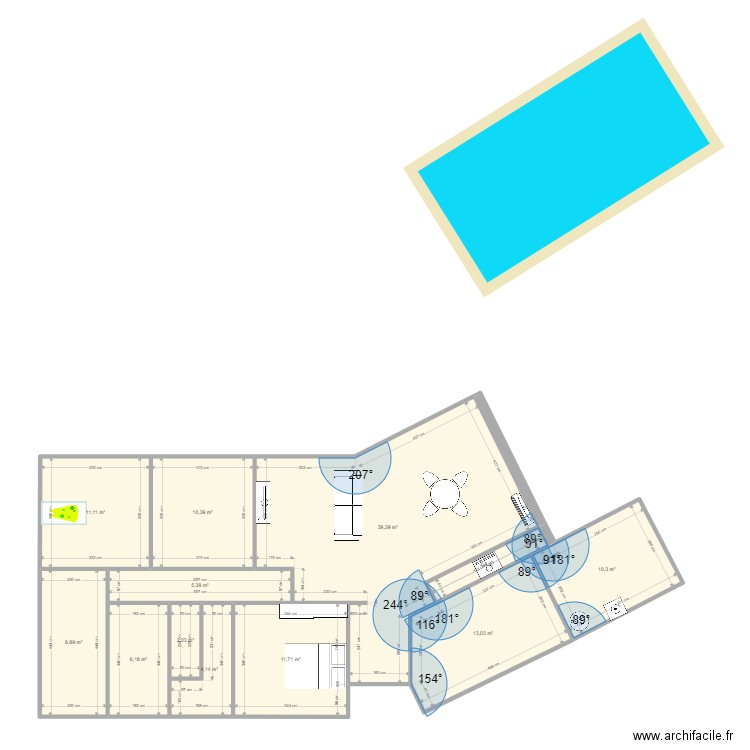 Maison V03G - amenag1. Plan de 12 pièces et 125 m2