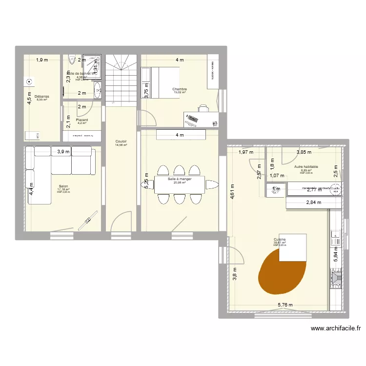 RDC bis. Plan de 11  et 86 m²