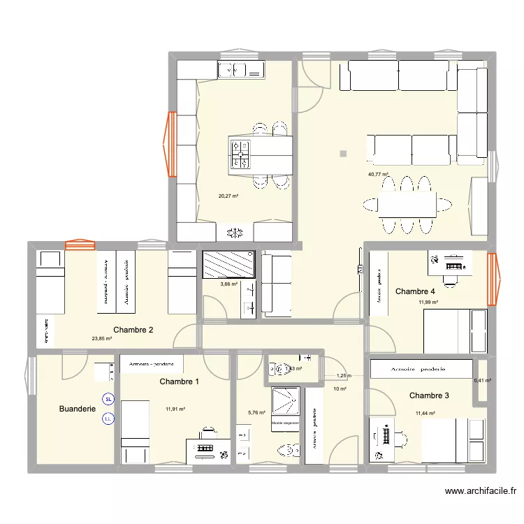Maransart (6). Plan de 11  et 141 m²