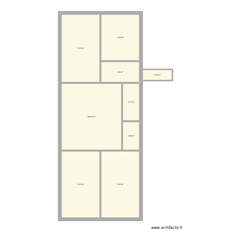Apt Pagny. Plan de 9 pièces et 96 m2