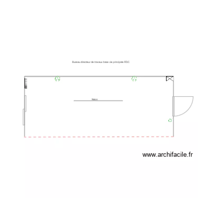 Bureau directeur de travaux base vie principale RDC. Plan de 