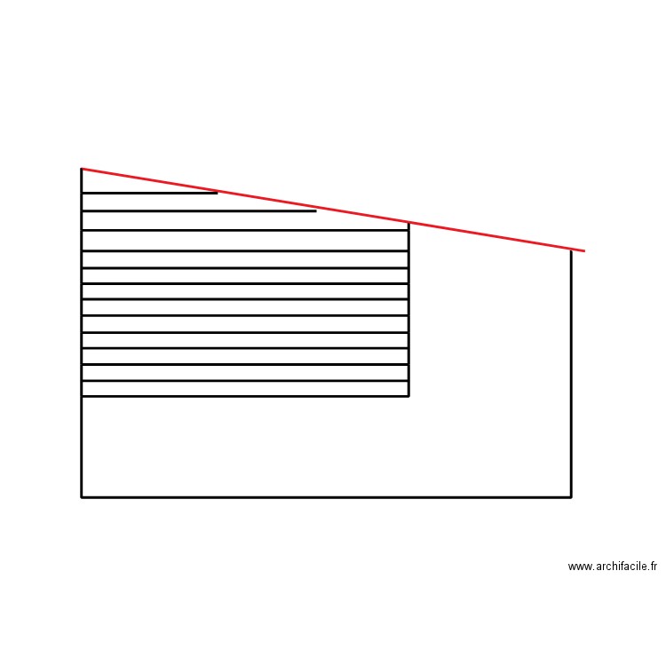 Façade est abri voiture. Plan de 11 pièces et 9 m2