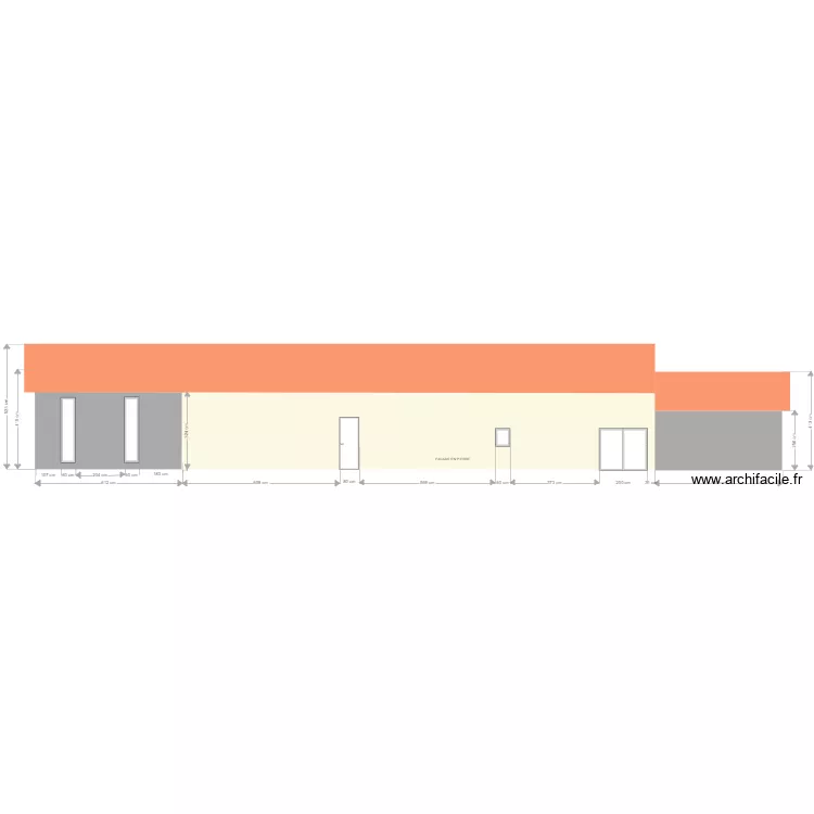 FACADE OUEST avant travaux. Plan de 