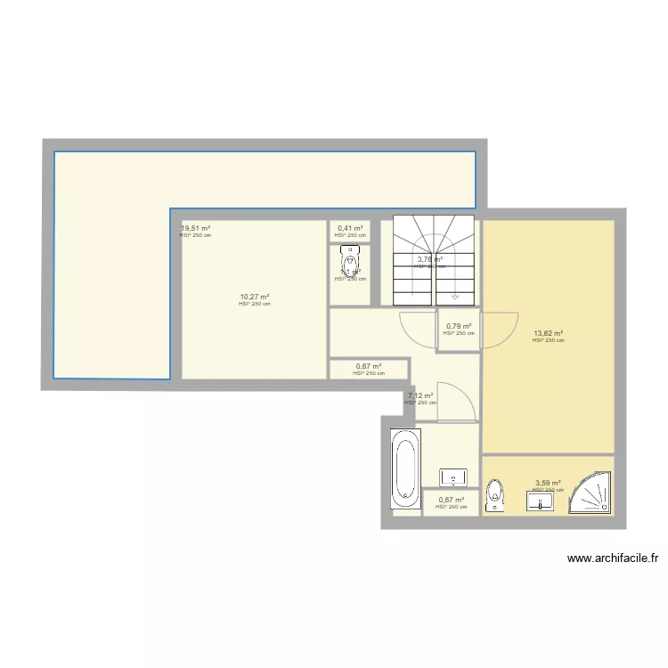 duplex &eacute;tage2. Plan de 