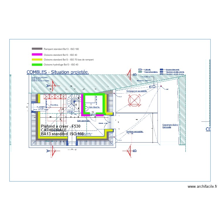 Plan platrerie combles DUWEZ. Plan de 0 pièce et 0 m2