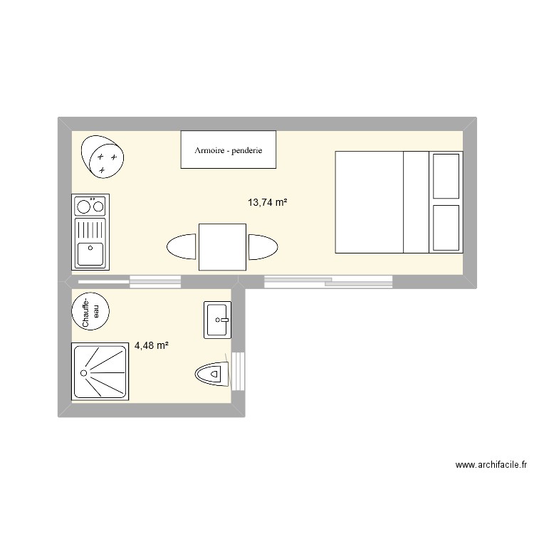 studio jardin. Plan de 0 pièce et 0 m2