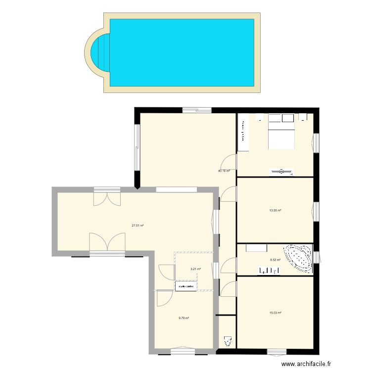 plan actuel de la maison. Plan de 0 pièce et 0 m2