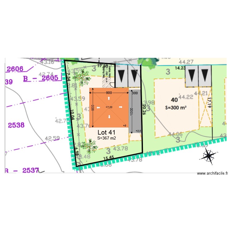 plan de masse permis 2. Plan de 0 pièce et 0 m2