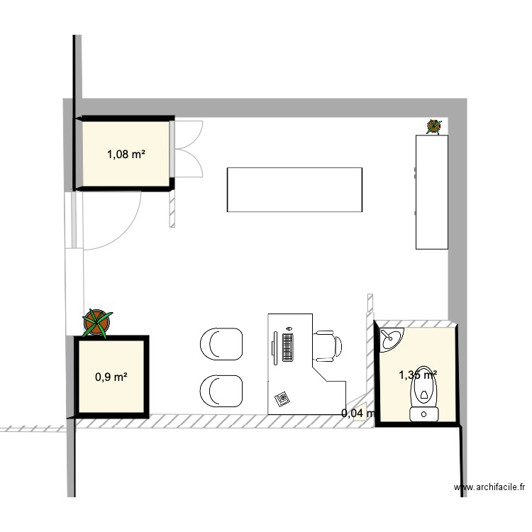 cabinet. Plan de 0 pièce et 0 m2