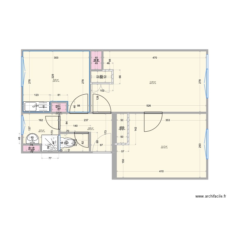 Plan appartement Saint-François_VO_20220910_Sans Meubles. Plan de 11 pièces et 41 m2