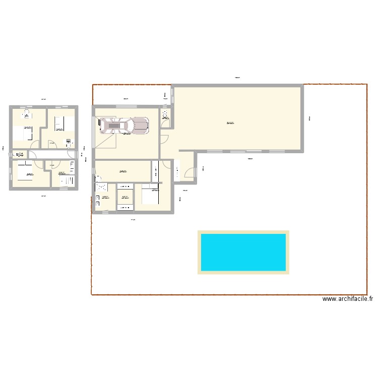 plan roussillon ouvertures et surfaces T 600M 04. Plan de 12 pièces et 184 m2