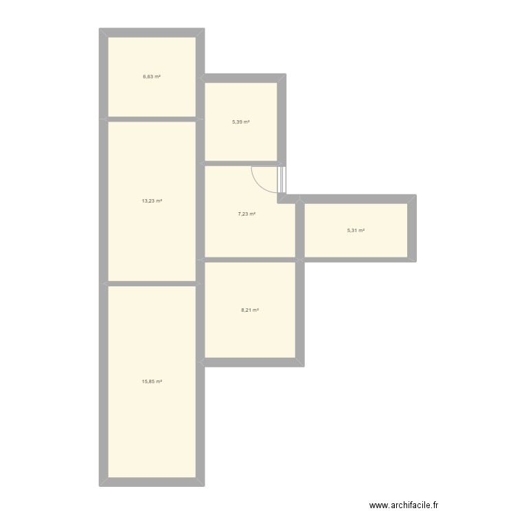 c/Gloria original 1². Plan de 7 pièces et 62 m2