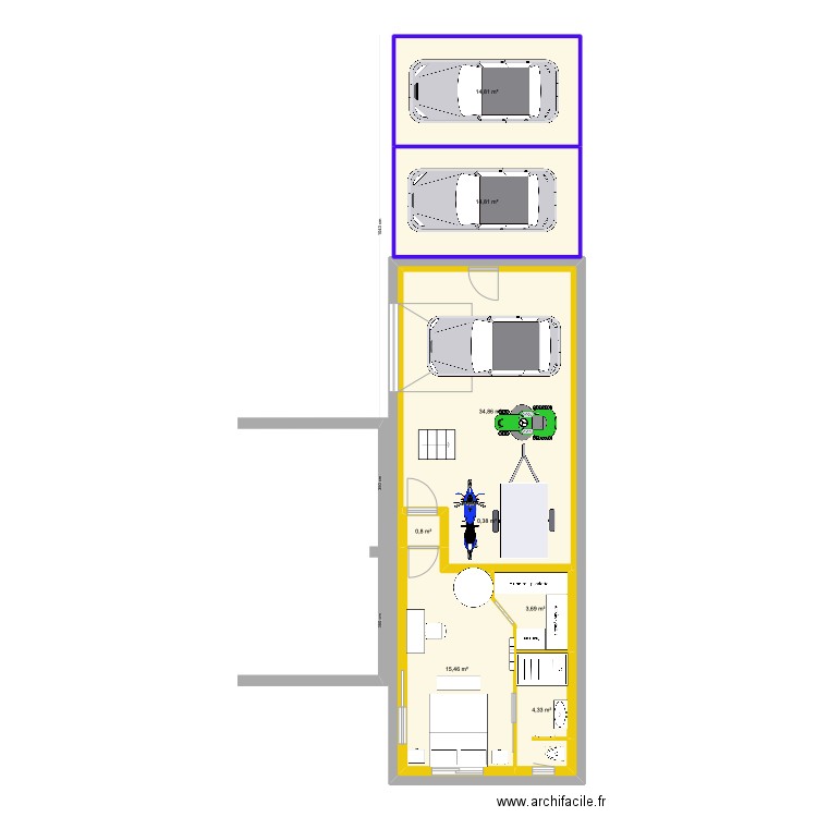 agrandissement. Plan de 8 pièces et 156 m2