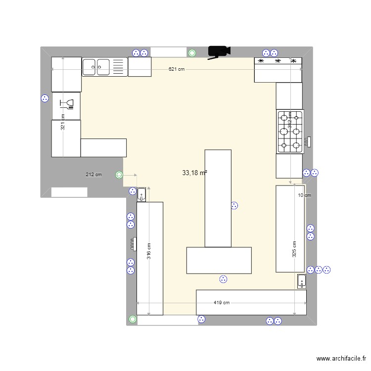 pharmacie. Plan de 1 pièce et 33 m2