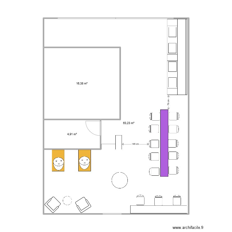 NB6 avec Brow V2. Plan de 3 pièces et 85 m2